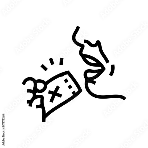ingestion harmful substances line icon vector. ingestion harmful substances sign. isolated contour symbol black illustration