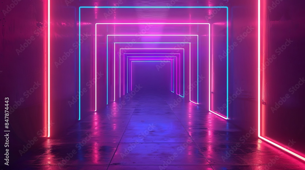 Neon style geometric background Neon style geometric background