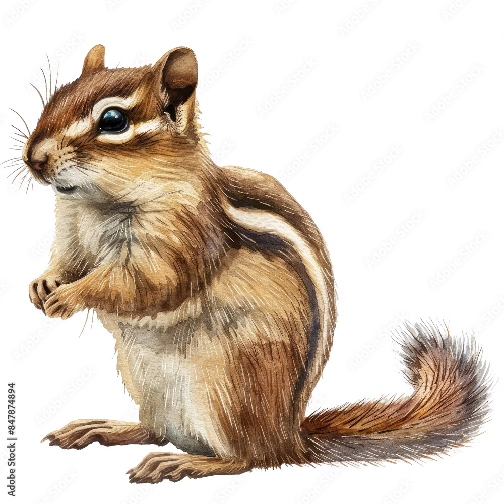 Illustration of a cute chipmunk standing on its hind legs. Detailed fur texture and lifelike appearance make it perfect for nature-themed projects. Illustration of a cute chipmunk standing on its hind legs. Detailed fur texture and lifelike appearance make it perfect for nature-themed projects.
