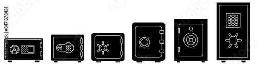 Safe icon vector set. Sttrongbox illustration sign collection. Peter symbol or logo.