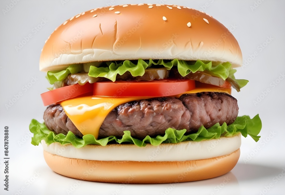 Photo of delicious hamburger isolated on white background Photo of delicious hamburger isolated on white background