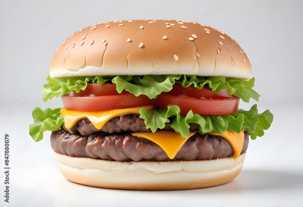 Photo of delicious hamburger isolated on white background Photo of delicious hamburger isolated on white background