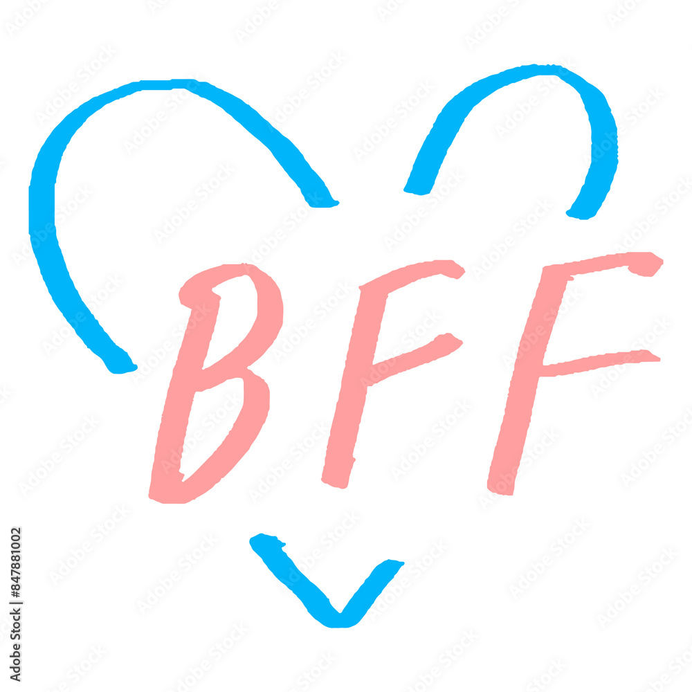 BFF doodle typography design element BFF doodle typography design element