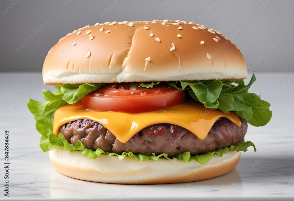 Photo of delicious hamburger isolated on white background Photo of delicious hamburger isolated on white background