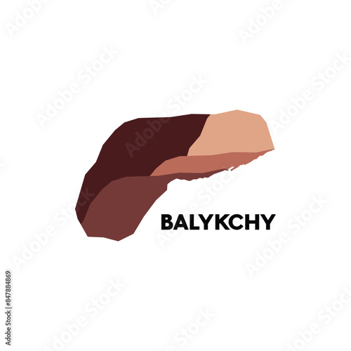 Balykchy vector world map City illustration. Kyrgyzstan Country Isolated on white background, for business photo