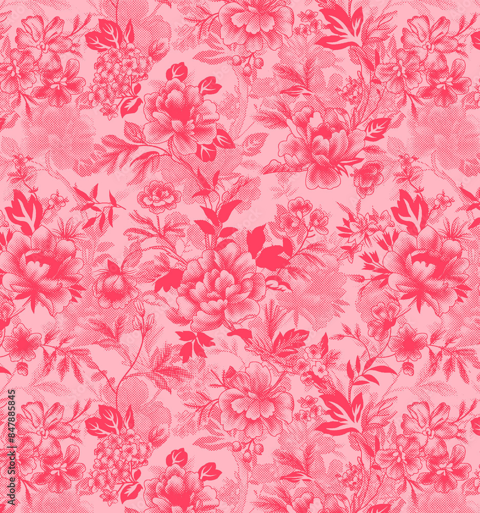 Obraz premium seamless pattern with pink flowers