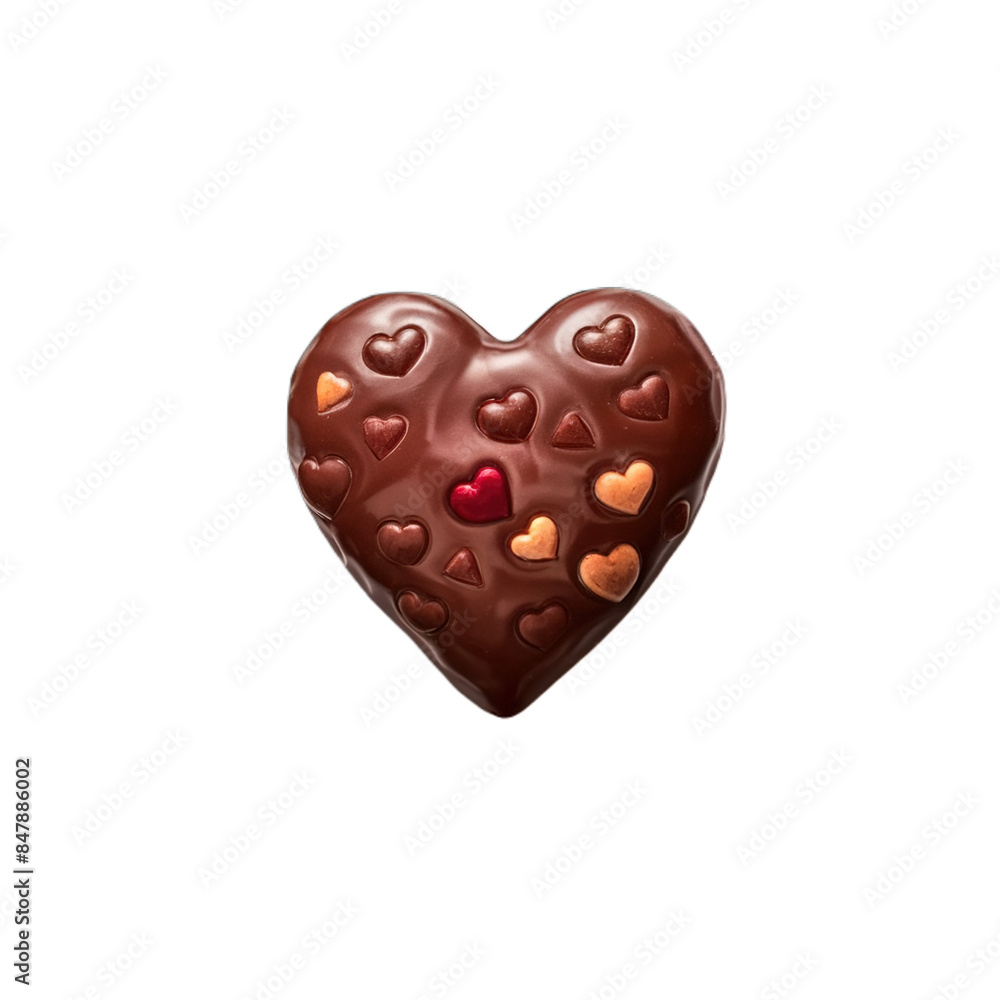 Heart shaped chocolate isolated on transparent Background remove png, clipping path