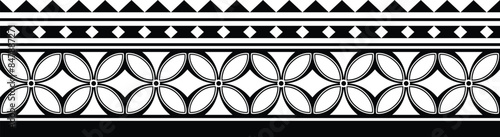 Polynesian hawaii vector sleeve border. Tribal  pattern seamless samoan band. Hawaiian Tattoo tribal fore arm bracelet design. Fabric seamless isolated hawaiian pattern on white background.