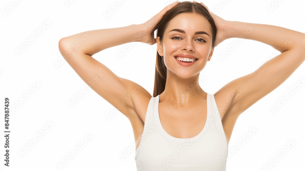 A beautiful young woman with smooth skin and straight hair A beautiful young woman with smooth skin and straight hair