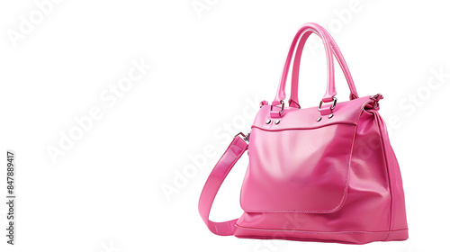 pink female bag isolated on transparent background