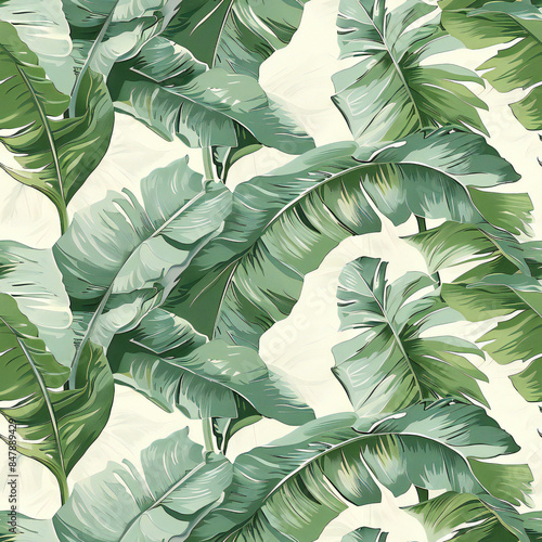Wallpaper Mural vintage wallpapaer. tropical concept with banna leaves, seamless Torontodigital.ca