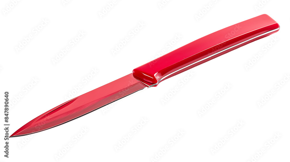 Red stationery knife with a blade isolated on transparent background Red stationery knife with a blade isolated on transparent background