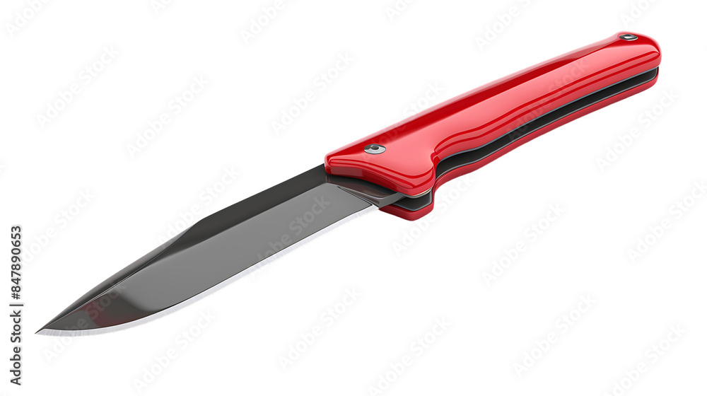Red stationery knife with a blade isolated on transparent background Red stationery knife with a blade isolated on transparent background