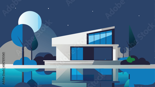 An idyllic lakeside house surrounded by nature's beauty, offering a serene and picturesque setting.Scenic house by the lake, nestled among trees with a picturesque view.