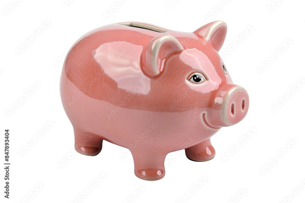 Obraz premium High-quality image of a pink piggy bank. Perfect for concepts of saving money, finance, banking, and investment. Isolated on transparent background.