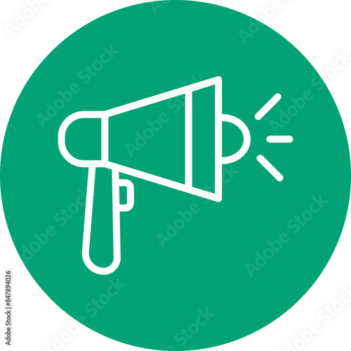 Megaphone line circle icon