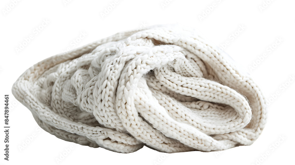 Soft knitted blanket isolated on transparent background Soft knitted blanket isolated on transparent background