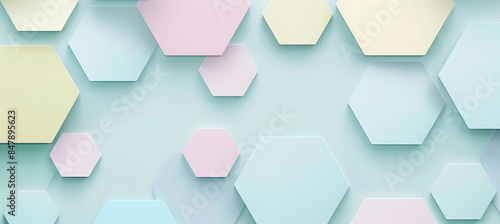 Pastel Harmony: Aesthetic Wallpaper Featuring Light, Delicate Colors and Various Shapes for Serene Ambiance