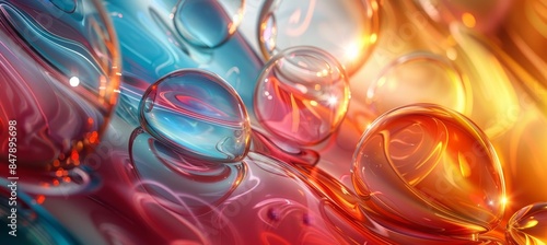 Colorful Glass 3D Object Abstract Wallpaper Background