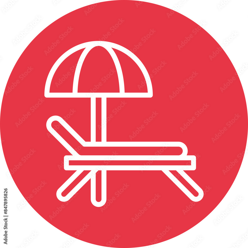 Sunbed line circle icon Sunbed line circle icon