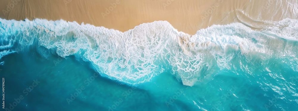 Azure sea view from above. selective focus. Generative AI, Azure sea view from above. selective focus. Generative AI,
