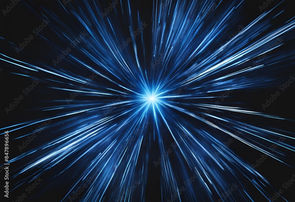 Fototapeta premium Neon Symphony: A Dazzling Display of Blue and White Lights Dancing Against a Dark Canvas