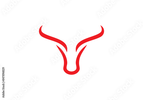 abstract head bull or cow logo vector design