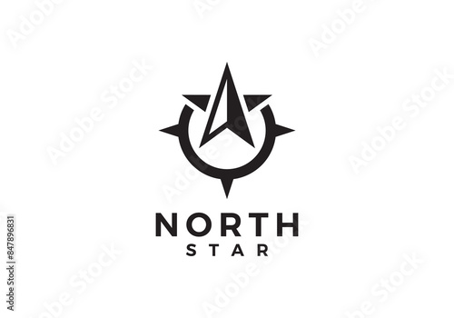 simple creative north star logo vector icon design