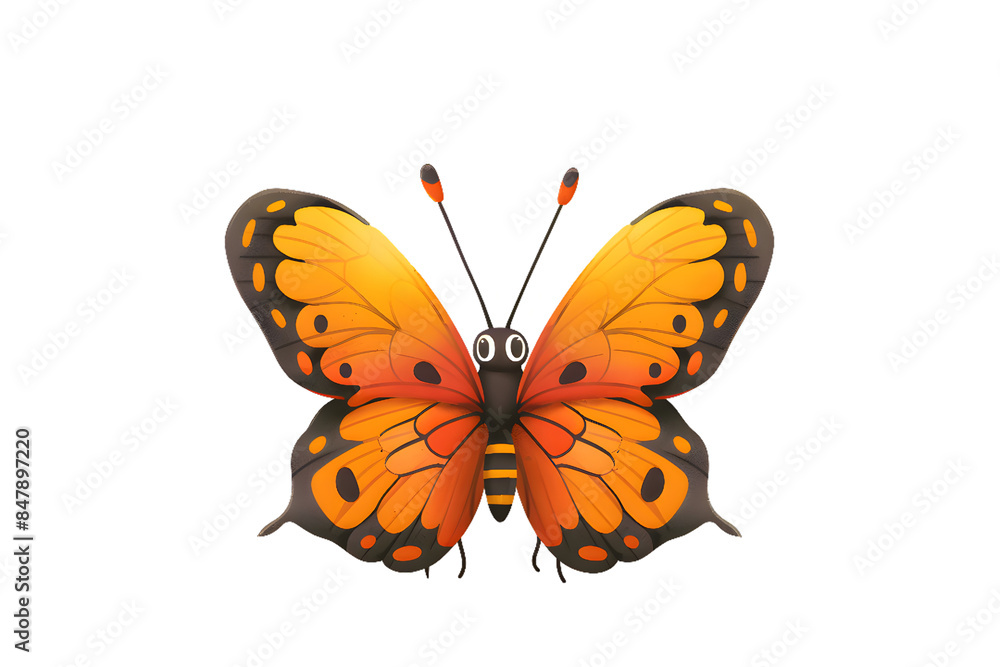 Fototapeta premium Orange Butterfly with Black Spots on its Wings