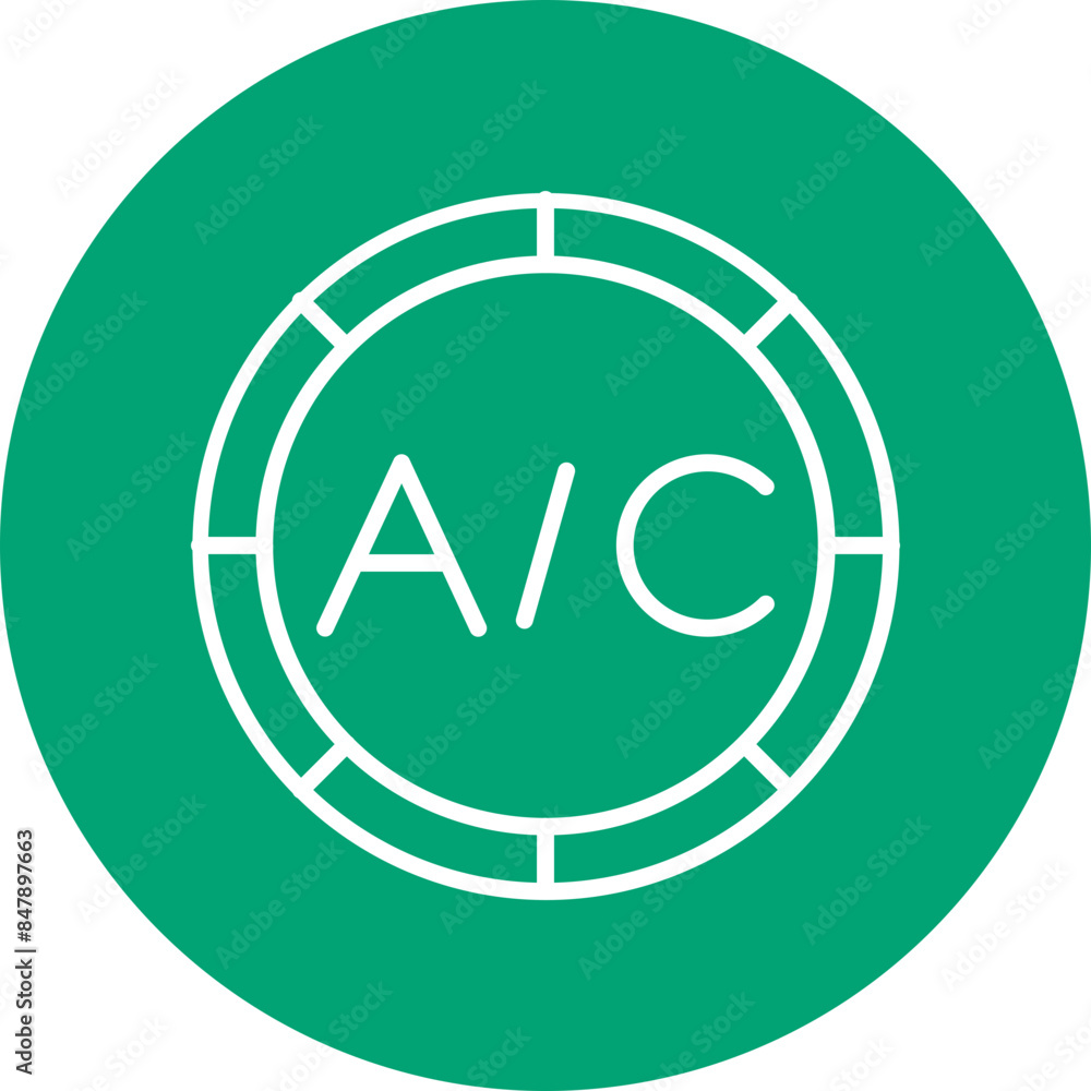 Obraz premium Air conditioning line circle icon
