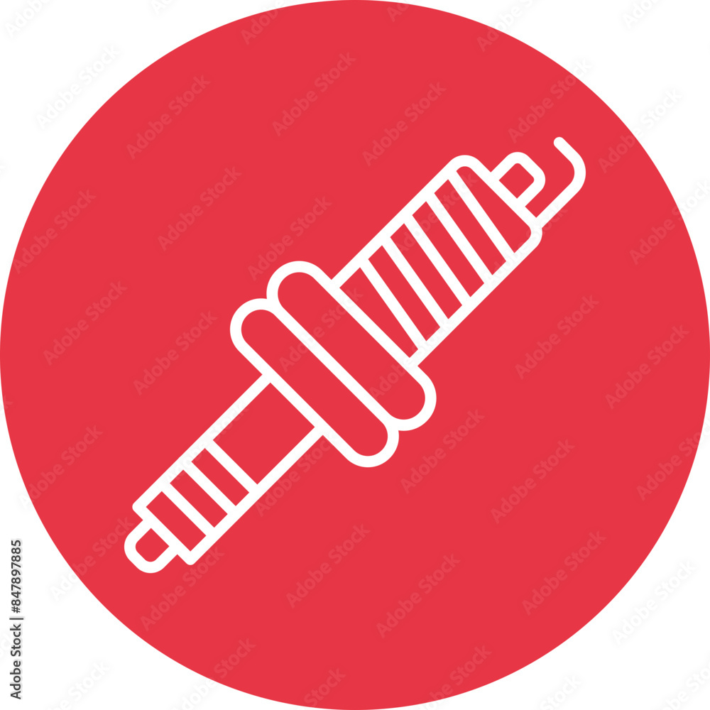 Car plug line circle icon