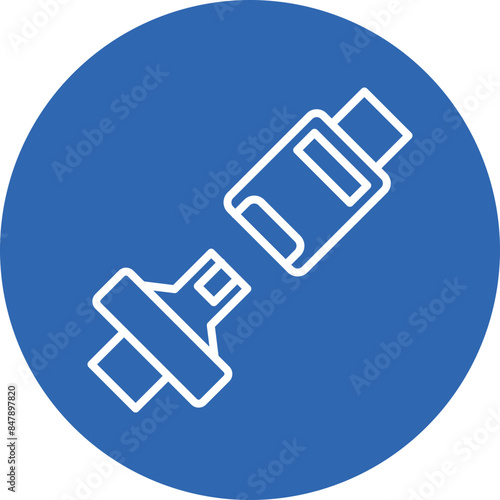 Seat belt line circle icon