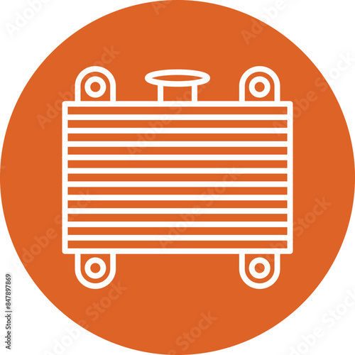 Car radiator line circle icon