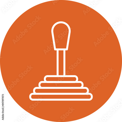 Manual transmission line circle icon
