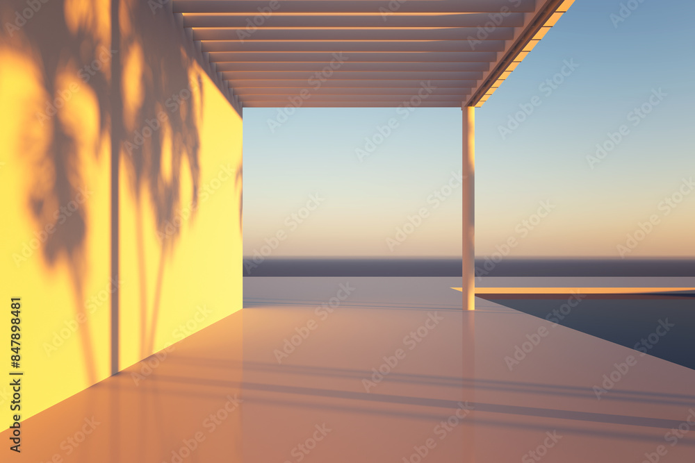 Luxury beach house with sea view swimming pool and terrace in modern design. Luxury beach house with sea view swimming pool and terrace in modern design.