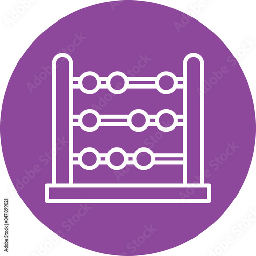 abacus line circle icon
