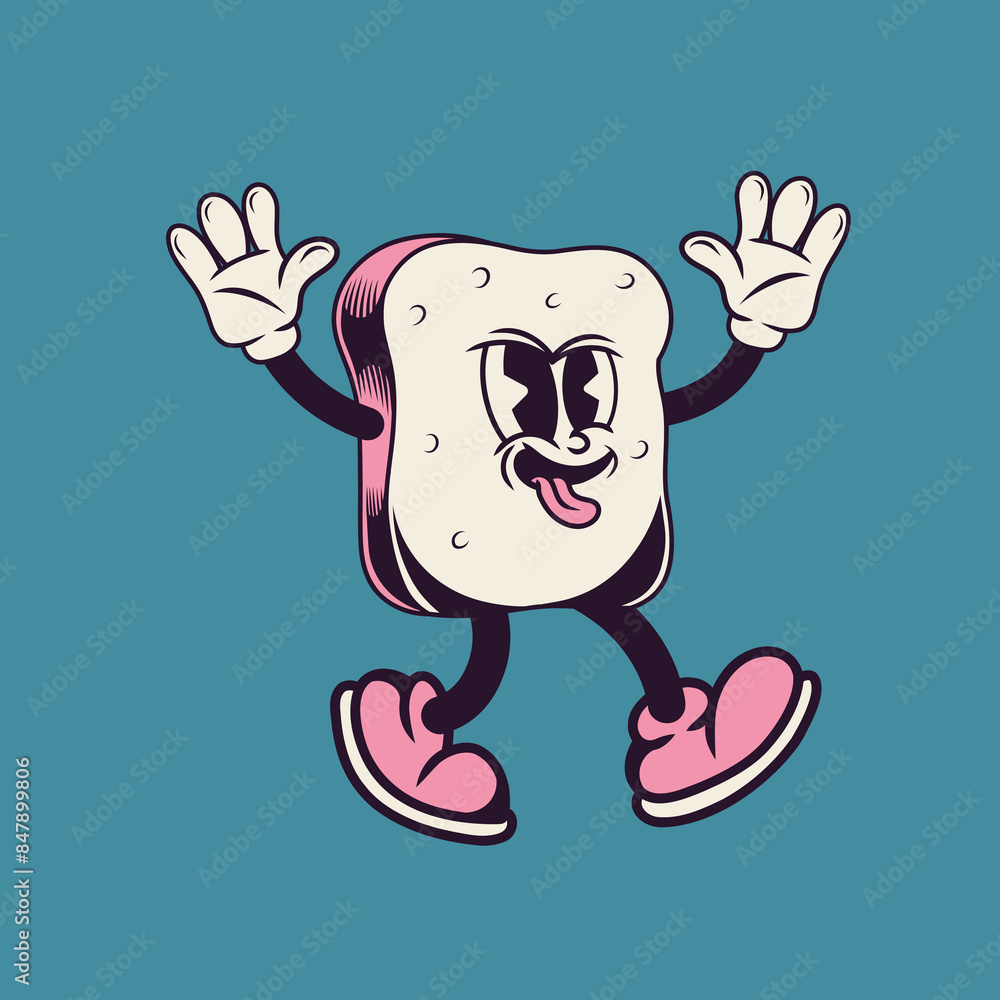 Retro character design of bread Retro character design of bread