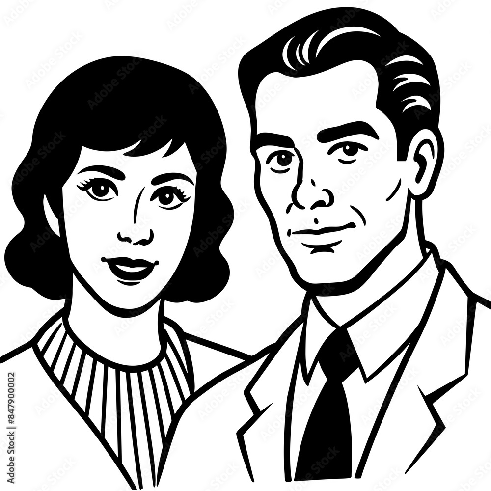 man and woman cartoon glasses vector line art silhouette man and woman cartoon glasses vector line art silhouette