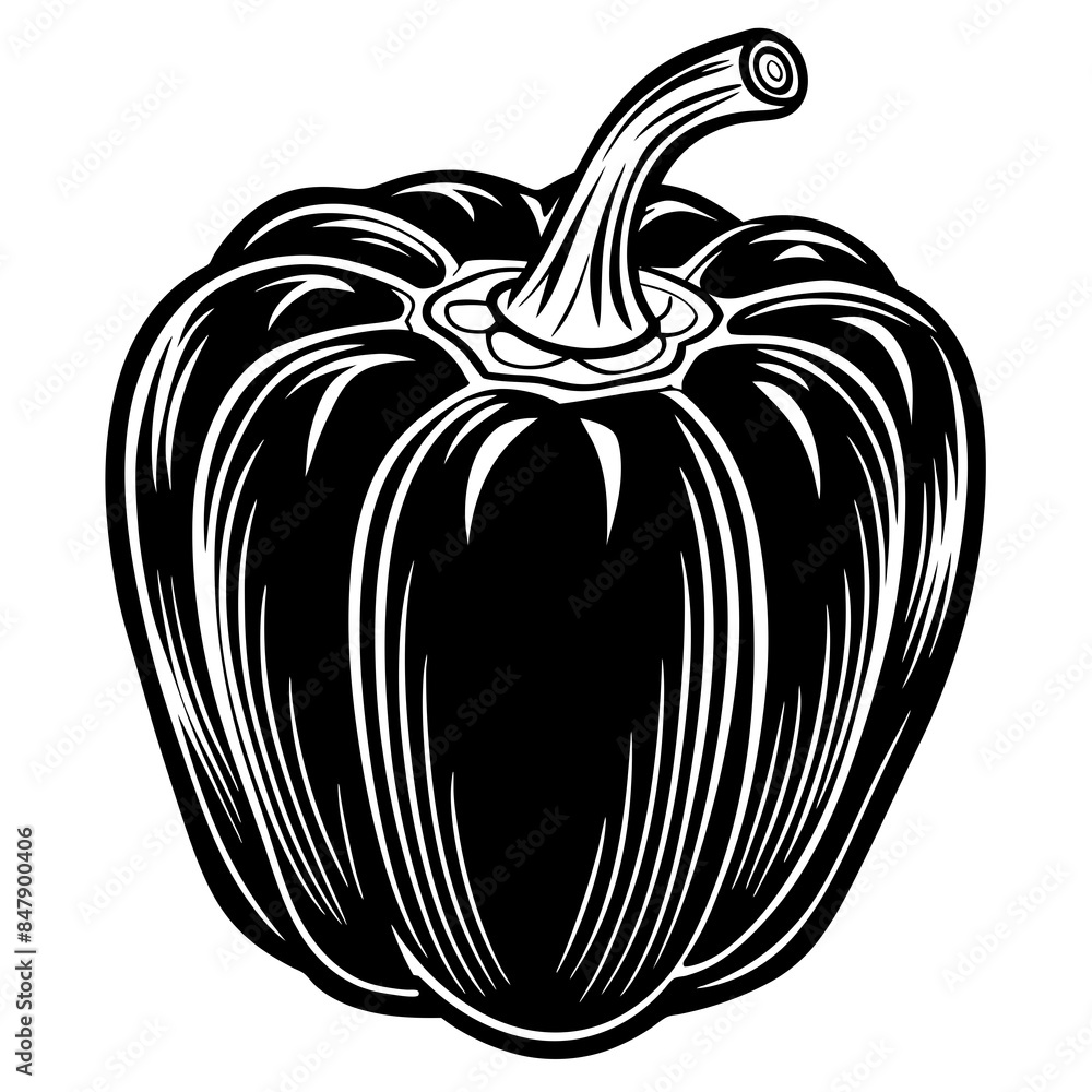 Bell Pepper vector silhouette illustration svg file Bell Pepper vector silhouette illustration svg file