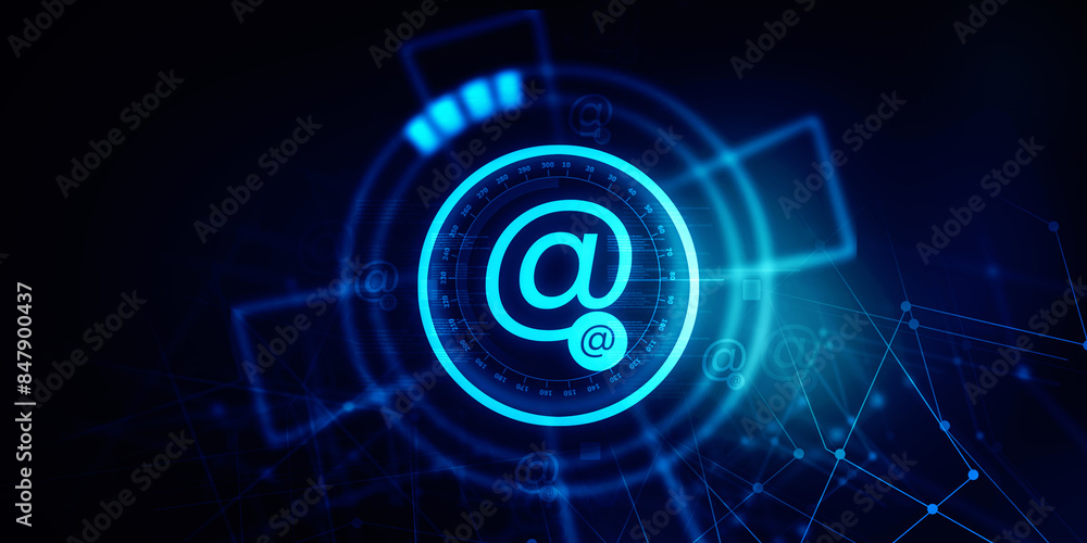 2d illustration Network community concept .e mail sign 2d illustration Network community concept .e mail sign