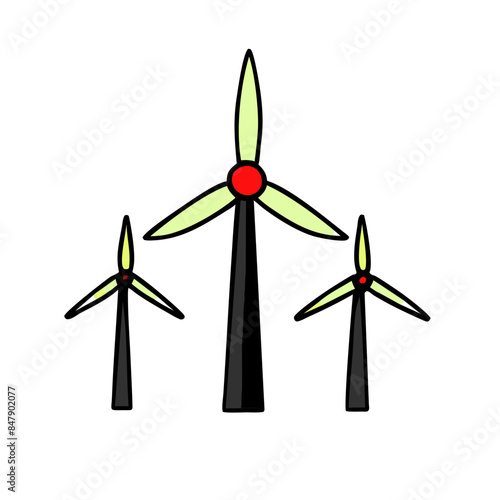 Wind Turbines Icon: Eco-Friendly Symbol for Sustainable Energy Solutions
