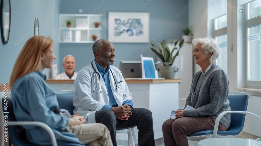 Group of people sitting around table in room Group of people sitting around table in room