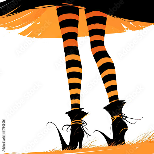 Cute cool witch girl in halloween costume