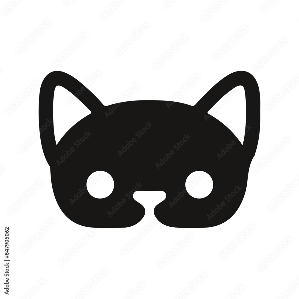 black color cat head icon business minimal logo black color cat head icon business minimal logo