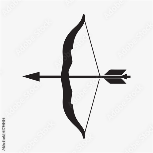 Arrow And Bow vector silhouette illustration