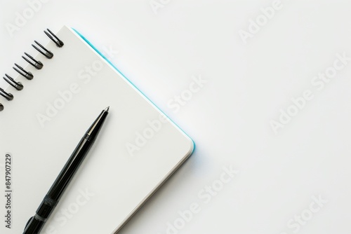 Wallpaper Mural A Blank Page Awaits: A Pen Ready For Inspiration On A White Surface Torontodigital.ca