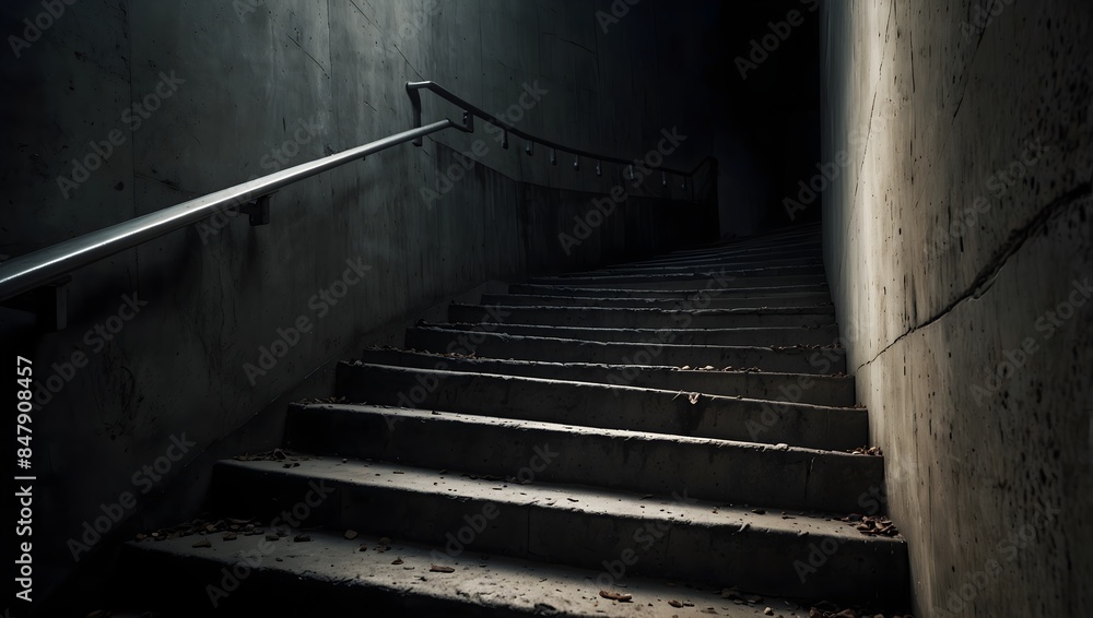 Fototapeta premium A poem exploring the symbolism of ascending stairs as a metaphor for personal growth and achievement ai-generated