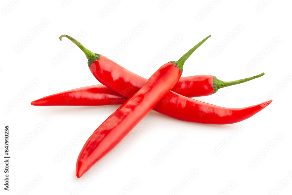 long chili pepper path isolated on white long chili pepper path isolated on white