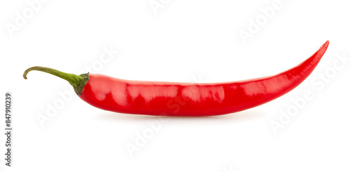 long chili pepper path isolated on white
