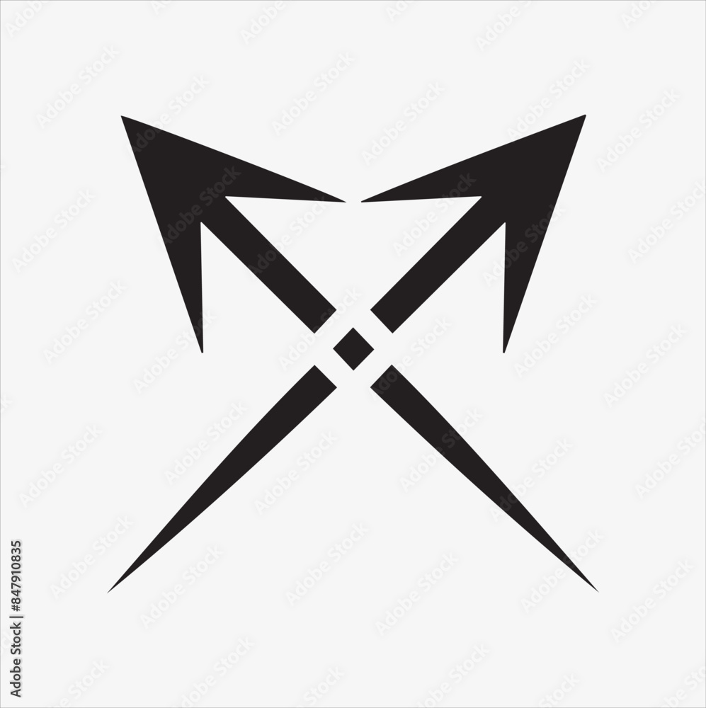 Arrow And Bow vector silhouette illustration Arrow And Bow vector silhouette illustration